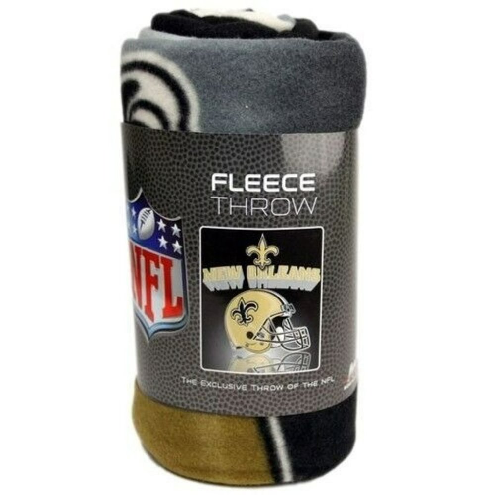 NEW ORLEANS SAINTS Blanket Fleece Throw NFL Grid Iron Style NEW NWT by Northwest